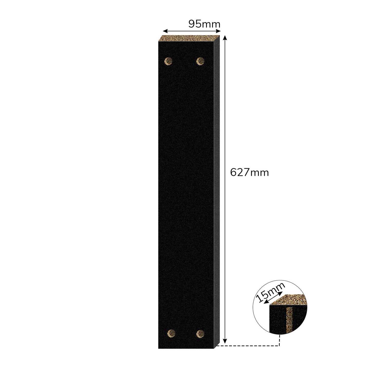 24.69" x 3.74" x 0.59" Melamine Faced Particle Board